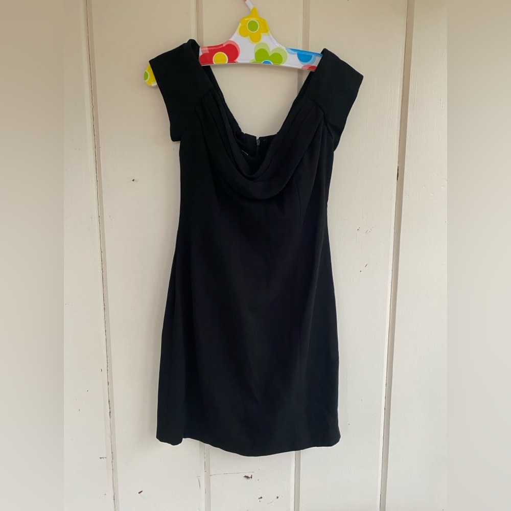 Vintage 80s-90s Little Black Dress with Cowl neckline